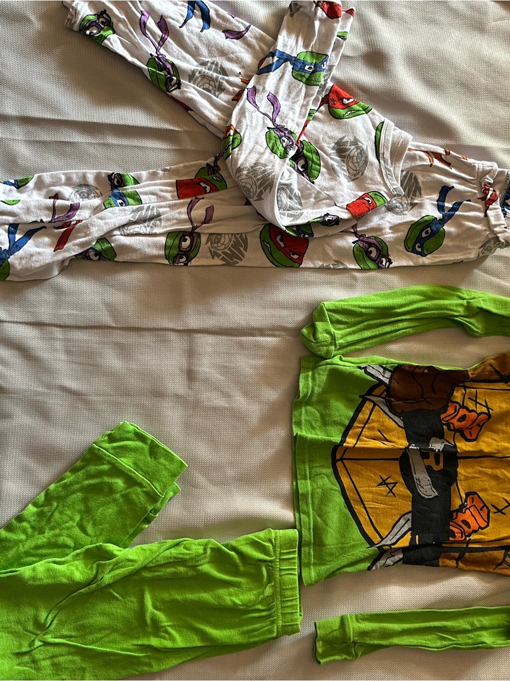 Kids Turtle Costume Pajama Set in Green and White